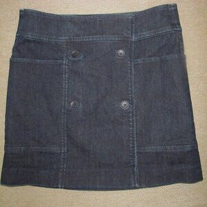 Ann Taylor Loft Denim button up wrap Skirt Size 2 fits 4 EUC